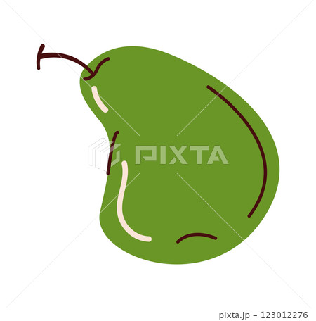 Green pear in simple flat style Green pear in simple flat style 123012276