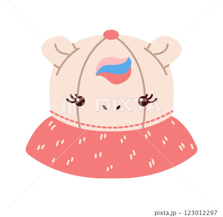 Adorable bear-themed bucket hat with pink details 123012297