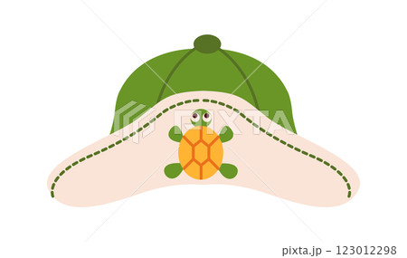 Green and beige turtle-themed bucket hat 123012298