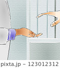 Two hands are depicted reaching toward each other, set against a light textured background.  Two hands are depicted reaching toward each other, set against a light textured background.  123012312
