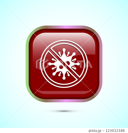 Antibacterial icon design illustration, Hygiene label symbol for product packaging, Button design Antibacterial icon design illustration, Hygiene label symbol for product packaging, Button design 123012386