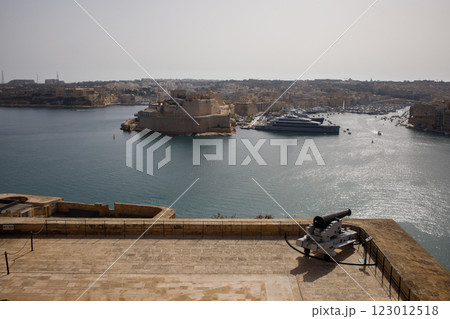 View from Upper Barrakka Gardens in Valletta, Malta 123012518