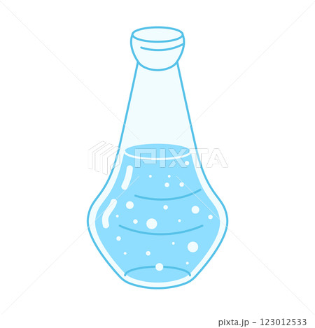 Glass bottle filled with fresh drinking water 123012533