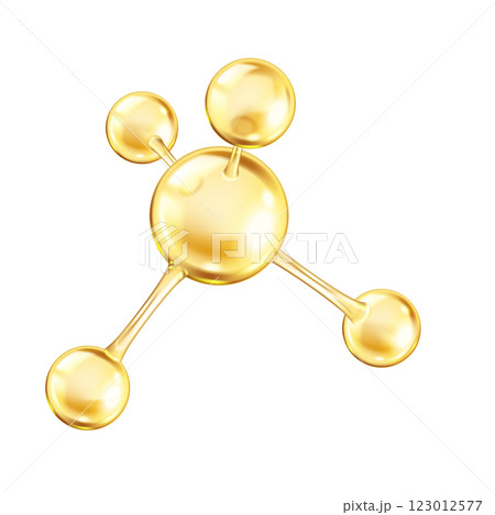 Collagen molecule with golden atoms vector illustration 123012577
