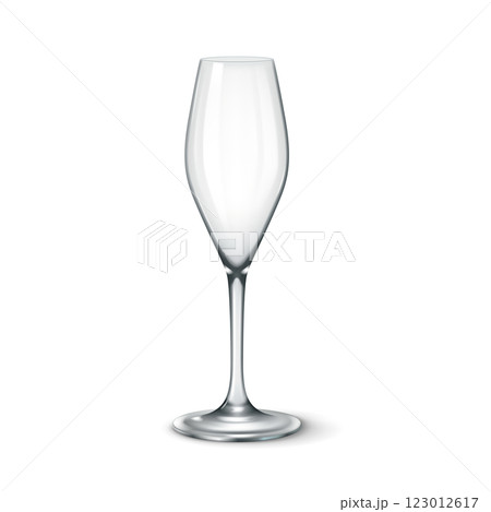 Elegant transparent champagne glass with flared design 123012617