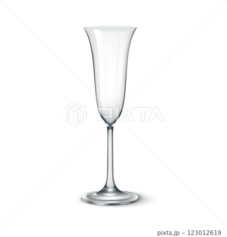 Elegant transparent champagne flute with flared rim 123012619