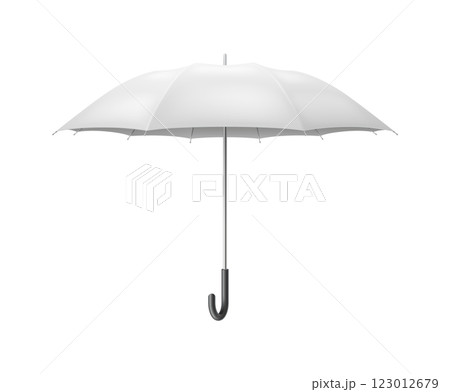 Umbrella with black curved handle realistic illustration 123012679