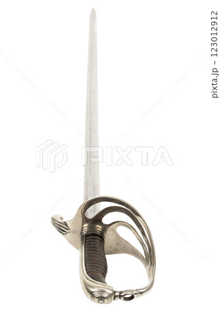 dueling rapier sword isolated on white 123012912