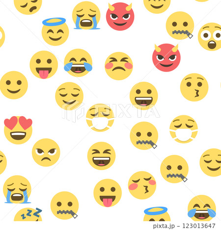 Seamless pattern of emoticons and emoji, emoji vector illustration, emoji background for social network 123013647