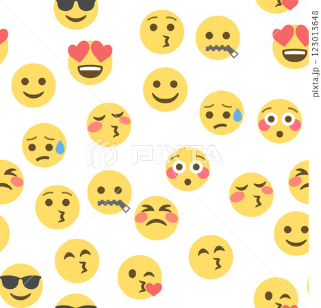 Seamless pattern of emoticons and emoji, emoji vector illustration, emoji background for social network 123013648