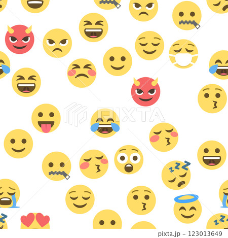 Seamless pattern of emoticons and emoji, emoji vector illustration, emoji background for social network 123013649