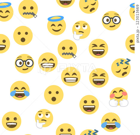 Seamless pattern of emoticons and emoji, emoji vector illustration, emoji background for social network 123013669