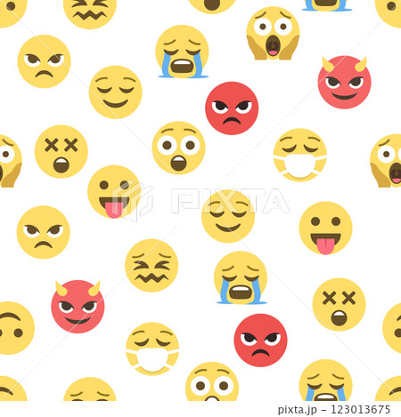 Seamless pattern of emoticons and emoji, emoji vector illustration, emoji background for social network 123013675