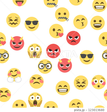 Seamless pattern of emoticons and emoji, emoji vector illustration, emoji background for social network 123013680