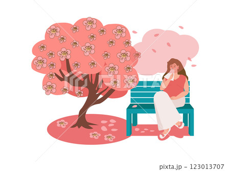 A young pregnant woman suffers from pollen allergy A young pregnant woman suffers from pollen allergy 123013707