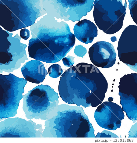 Blue watercolor background, seamless pattern tile. hand drawing. Not AI, Vector illustration. 123013865