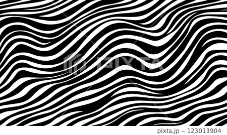 Abstract wavy black and white stripes pattern background 123013904