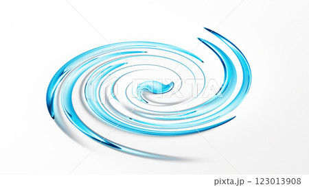 Blue water swirl isolated on white background. 123013908