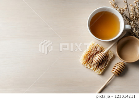 Tea and Honey Still Life 123014211