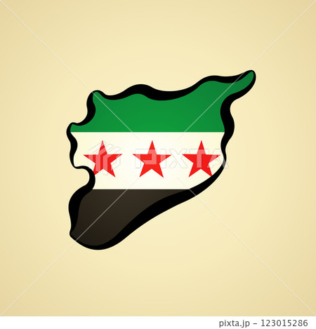 Syria - Map colored with flag 123015286