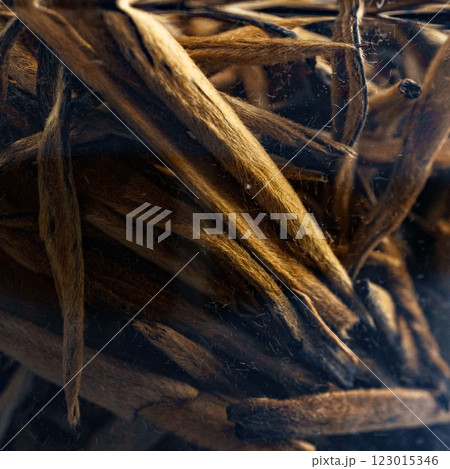 A Detailed CloseUp Image of Natural Root Material Set Against a Dark Environment A Detailed CloseUp Image of Natural Root Material Set Against a Dark Environment 123015346
