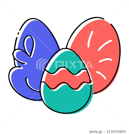Doodle-style illustration of colorful decorated Easter eggs for Easter. Doodle-style illustration of colorful decorated Easter eggs for Easter. 123015605