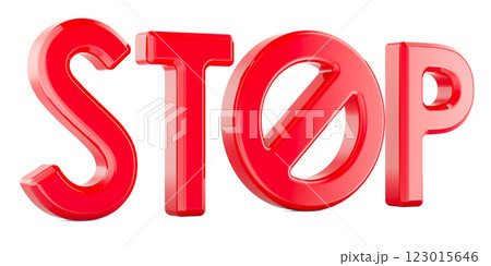 STOP with forbidden sign, 3D rendering STOP with forbidden sign, 3D rendering 123015646