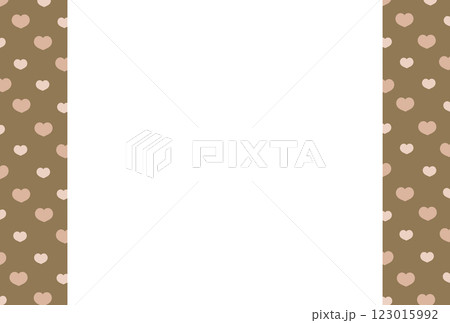 茶色の背景にオレンジ色のかわいいハートのドット柄の背景 123015992