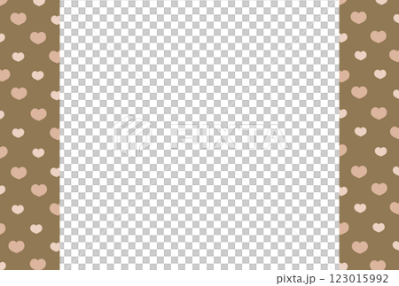茶色の背景にオレンジ色のかわいいハートのドット柄の背景 123015992