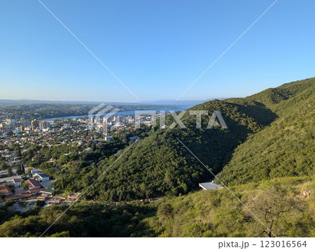 City of Villa Carlos Paz in the center of Argentina. View from Altas Cumbres City of Villa Carlos Paz in the center of Argentina. View from Altas Cumbres 123016564