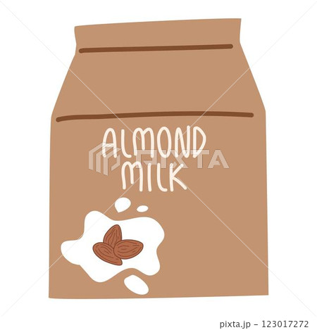 almond milk in paper package illustration almond milk in paper package illustration 123017272