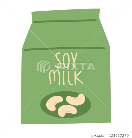 Illustration of a Soy Milk Pack of Soy Milk 123017279