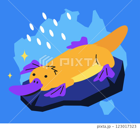 Australian cute platypus - modern colored vector illustration 123017323