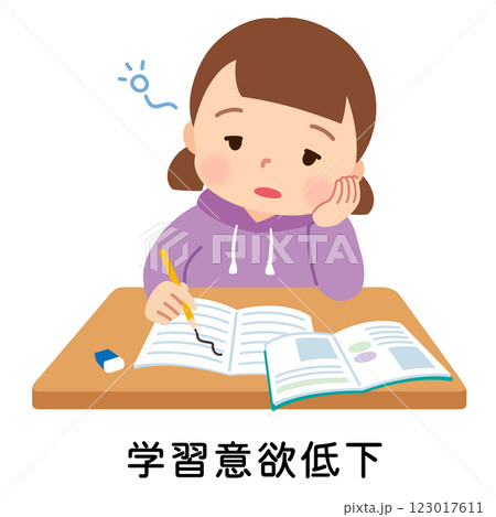 勉強に集中できていない子ども　発達障害 123017611