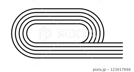 Rounded lines. Geometric figure in trendy boho style. Minimalistic design element for modern template. Vector graphic illustration 123017698