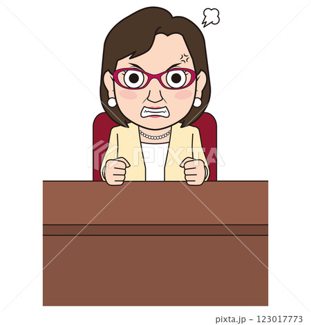 怒る女性社長 怒る女性社長 123017773