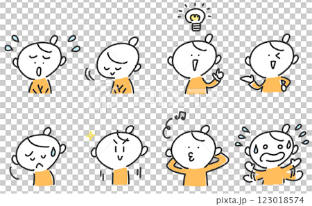 一群表情各異的女人：煩惱、沮喪、受到啟發、驚慌失措 123018574