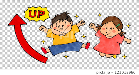 Jumping boys and girls (motivation up) 123018960