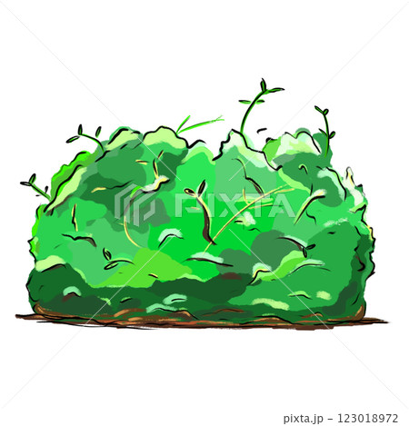 Cartoon unkempt shrubs isolated illustration, overgrown bush natural graphic Cartoon unkempt shrubs isolated illustration, overgrown bush natural graphic 123018972