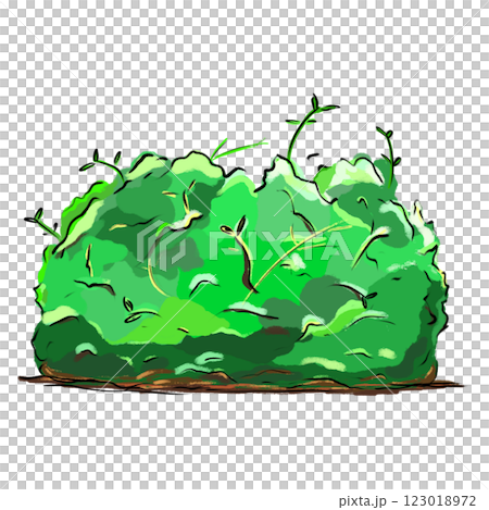 Cartoon unkempt shrubs isolated illustration, overgrown bush natural graphic Cartoon unkempt shrubs isolated illustration, overgrown bush natural graphic 123018972