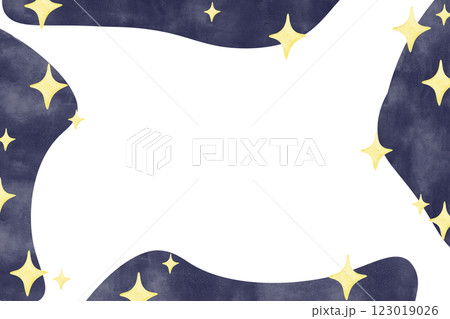 Whimsical Starry Background Frame, Watercolor Illustration Kids Theme for Print, Web and Textile Whimsical Starry Background Frame, Watercolor Illustration Kids Theme for Print, Web and Textile 123019026