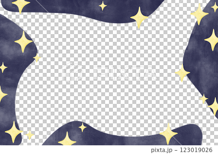 Whimsical Starry Background Frame, Watercolor Illustration Kids Theme for Print, Web and Textile Whimsical Starry Background Frame, Watercolor Illustration Kids Theme for Print, Web and Textile 123019026