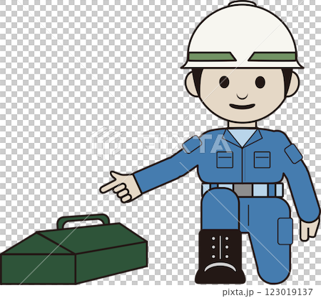 工人開始工作前檢查工具的插圖 工人開始工作前檢查工具的插圖 123019137