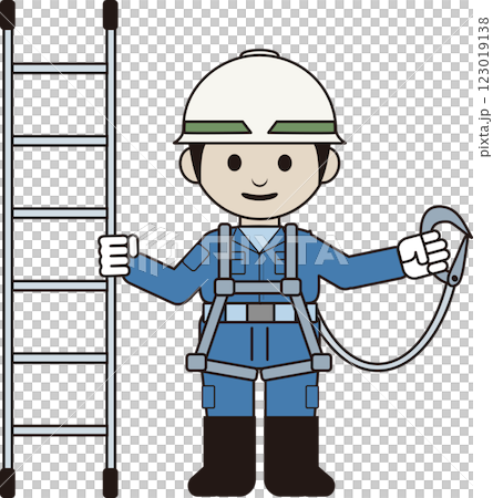 工人在上升或下降前檢查防墜落設備安裝的插圖 123019138