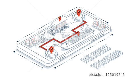 Smart Logistics and Automated Warehouse Operations utilize Mobile Shipment Tracking Apps for logistics companies, incorporating GPS technology for maritime and cargo transportation services. Smart Logistics and Automated Warehouse Operations utilize Mobile Shipment Tracking Apps for logistics companies, incorporating GPS technology for maritime and cargo transportation services. 123019243
