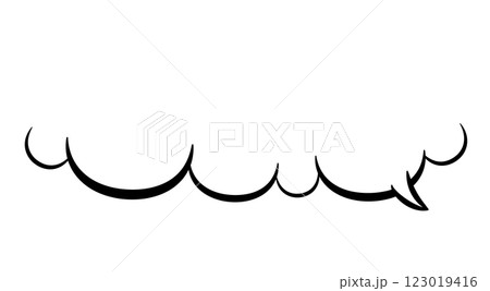 吹き出し＿シンプルなもくもく雲型下半分_思い＿吹き出し口右_白背景 123019416