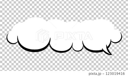 吹き出し＿シンプルなもくもく雲型下半分_思い＿吹き出し口右_白背景 123019416