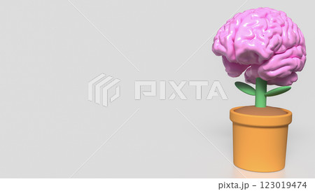 The Brain tree in plant for Business or idea concept  3d Rendering. 123019474