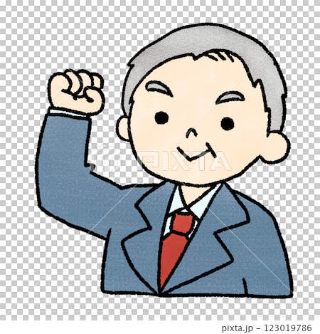 Hand-drawn illustration of motivated and energetic elderly people 123019786