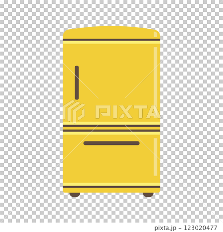 シンプルな黄色い冷蔵庫のイラスト 123020477